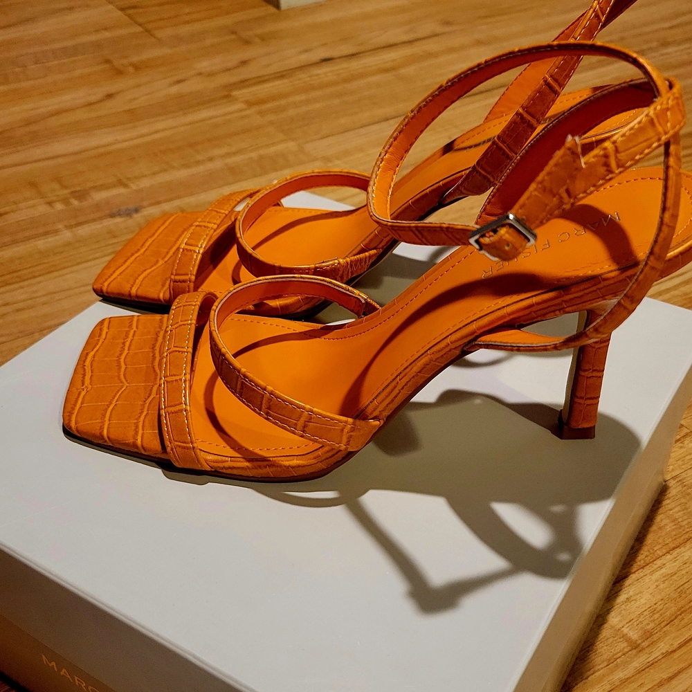 Orange Strappy Heels